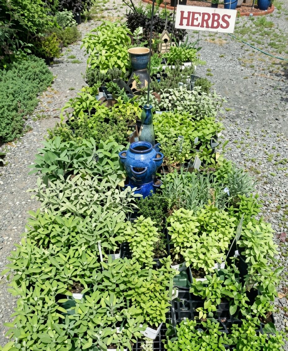 Fresh herbs and plants